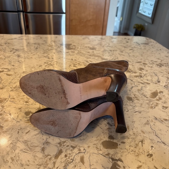 Michael Kors Vintage  Y2K Brown Leather Suede Mid Calf Heeled Boots 8 M - Picture 5 of 6